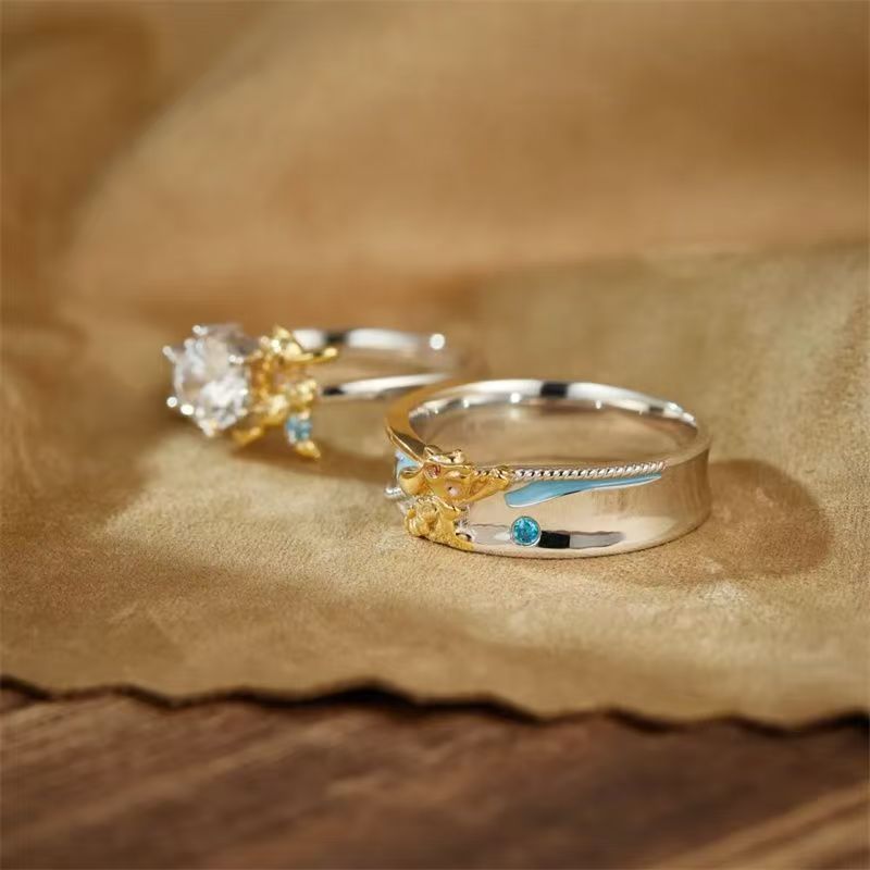 Pokémon Riolu Couple Rings - C - Anime Cosplay For Couples review and price