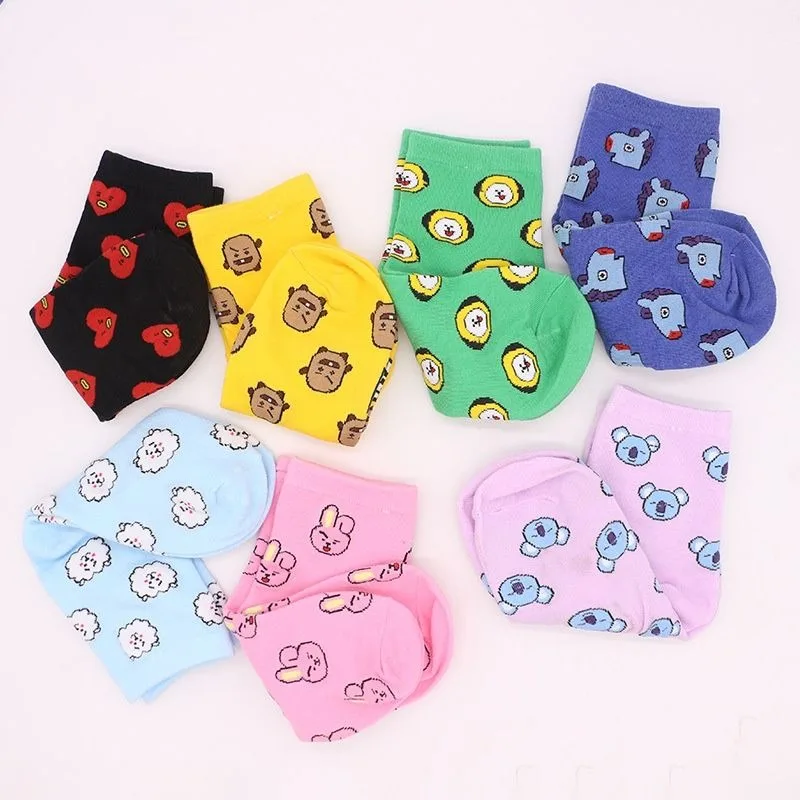 Kawaii BT21 Cartoon Socks Cute - Cosplay Korean Anime review and price