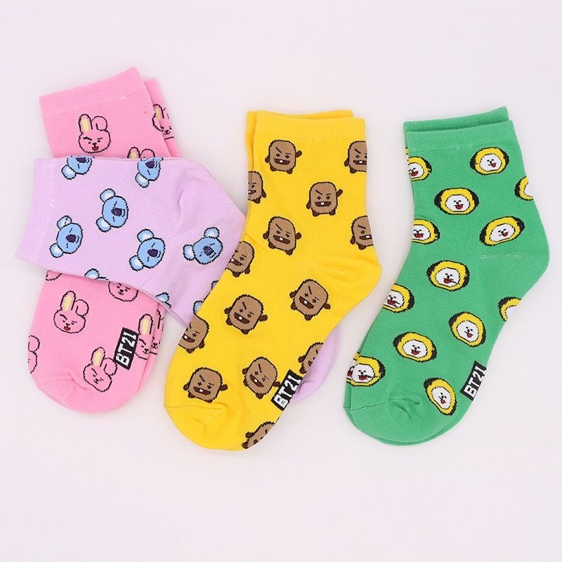 Kawaii BT21 Cartoon Socks Cute - Cosplay Korean Anime review and price