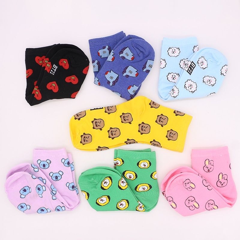 Kawaii BT21 Cartoon Socks Cute - Cosplay Korean Anime review and price