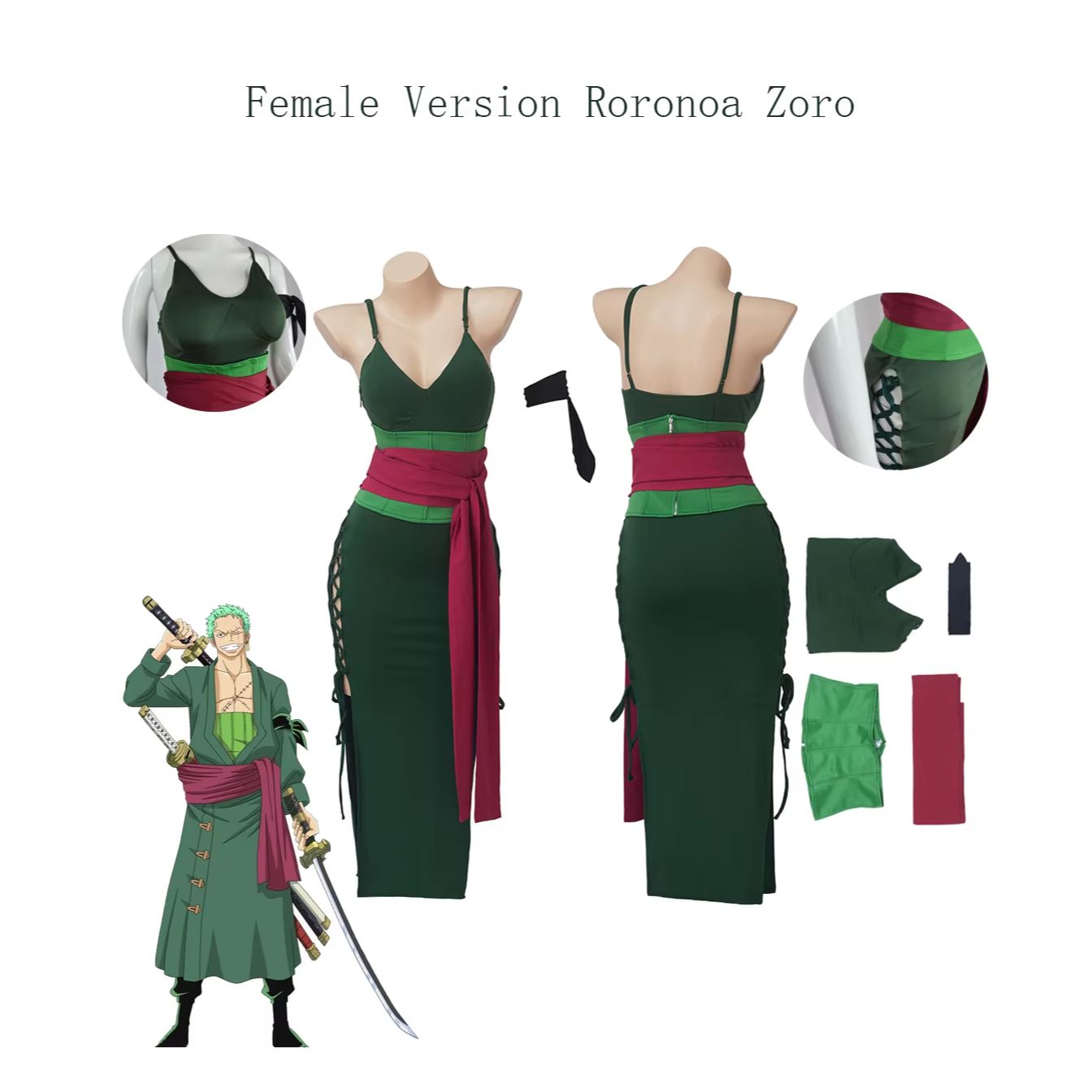 Roronoa Zoro Cosplay Costume f - Cosplay Anime Zoro review and price