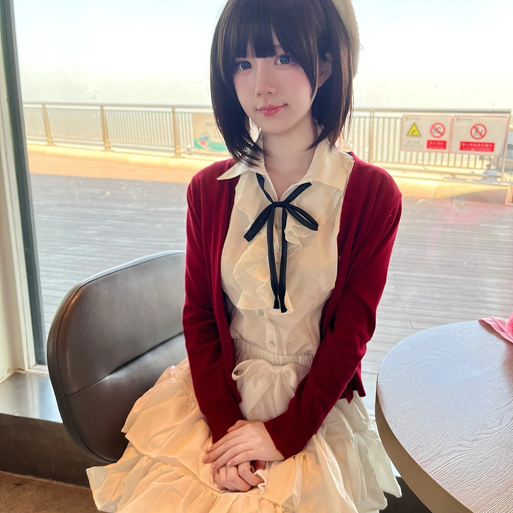 Girl Red Coat Shirt Skirt Set  - Anime Cosplay Lolita review and price